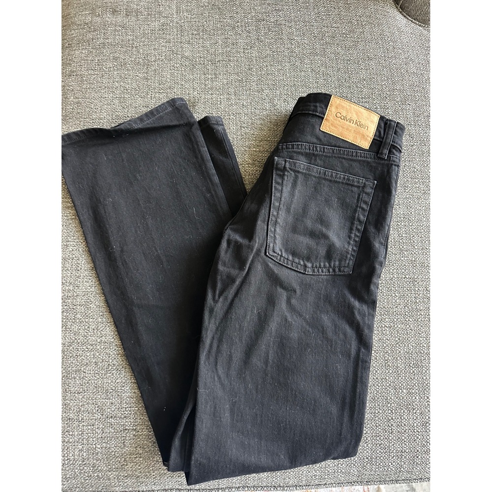 Calvin Klein Womens Original Bootcut Jeans Black Stretch Denim Size W27 HighRise